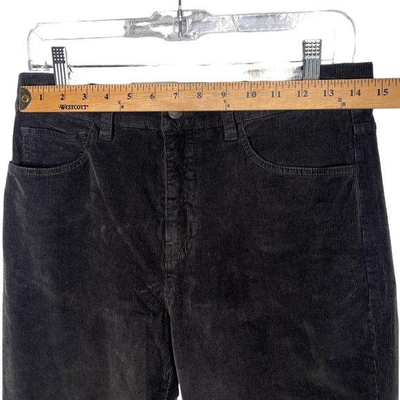 NWT! Nili Lotan 6 Celia CORDUROY $375 High Rise Bootcut Pants Ribbed Jean Black - Picture 8 of 13